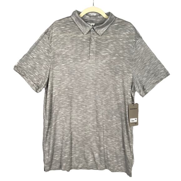 90 Degrees by Reflex Polo Shirt Mens XL Gray Golf Stretch Casual Classic Comfort - Picture 1 of 9